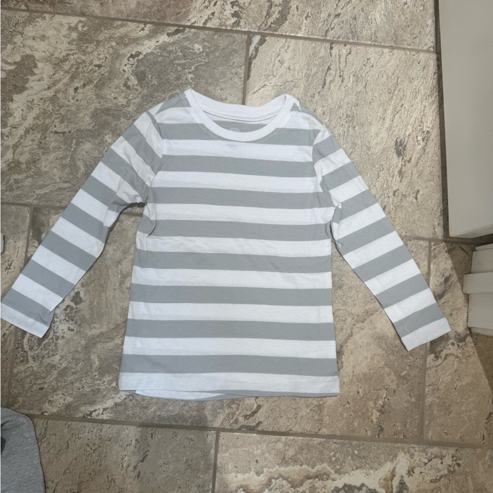 NWOT Size Small Wonder Nation Striped Gray and White Long Sleeve
